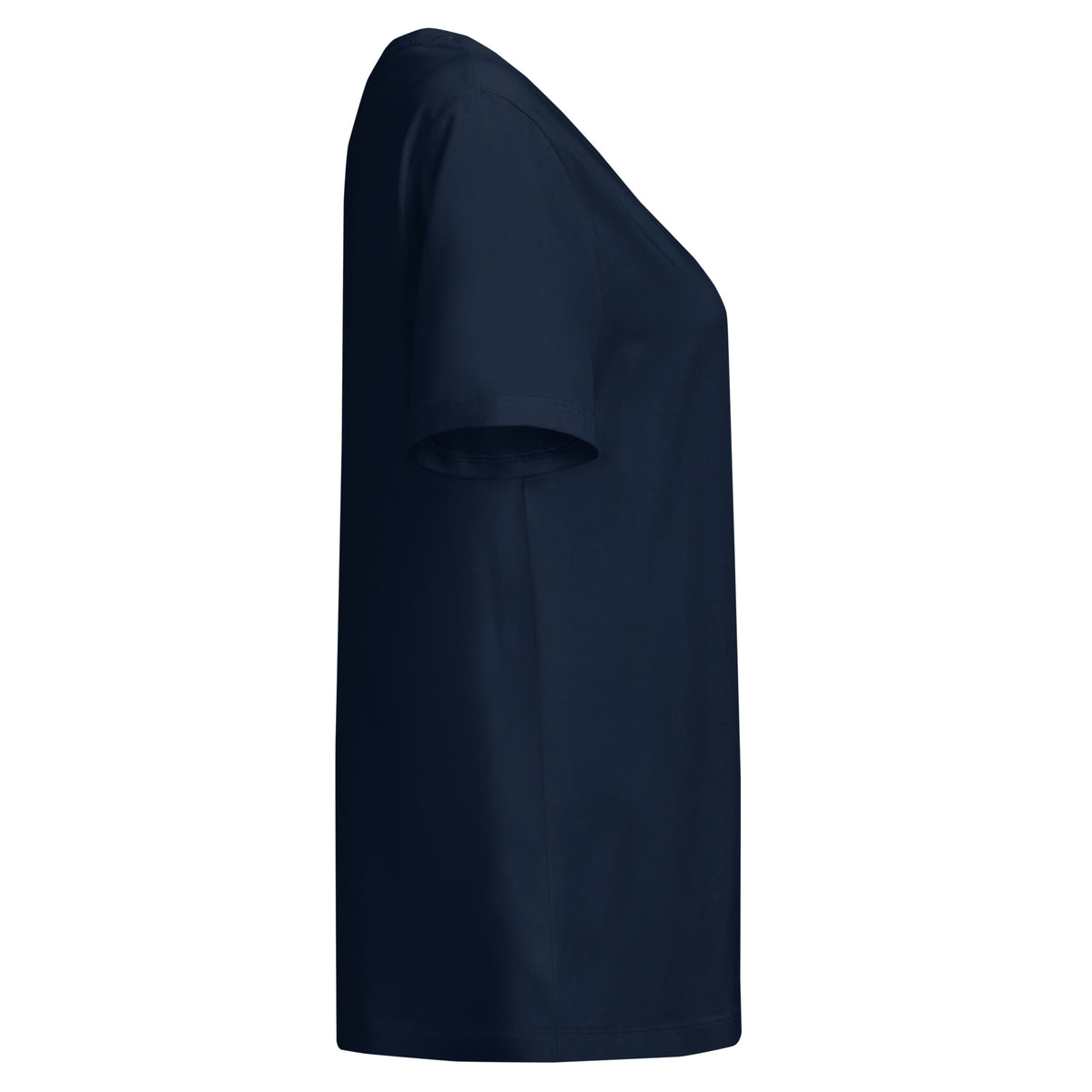 T-shirt femme col côtelé Marine, vue de côté — Maison Sahari