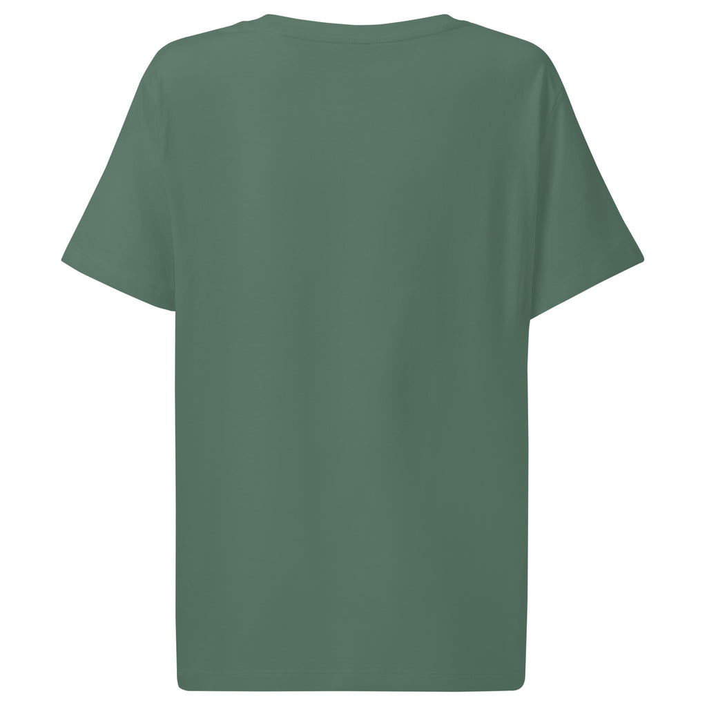 T-shirt femme col côtelé Vert sauge, vue de dos — Maison Sahari