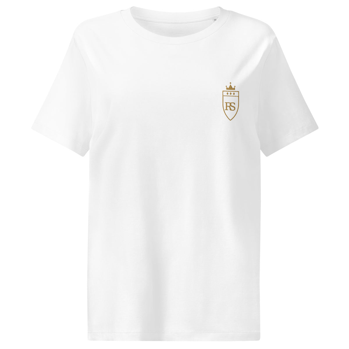 T-shirt femme col côtelé Blanc, vue de face — Maison Sahari