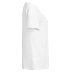 T-shirt femme col côtelé Blanc, vue de côté — Maison Sahari